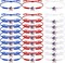 24pc Patriotic Woven Bracelet Set – Red, White & Blue Adjustable Friendship Jewelry